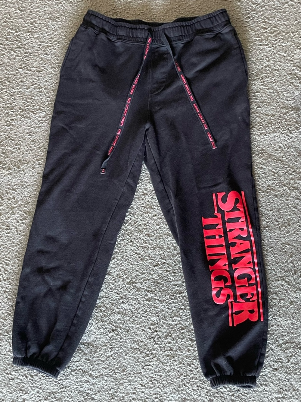 Stranger Things Black & Red Logo Jogger Pants